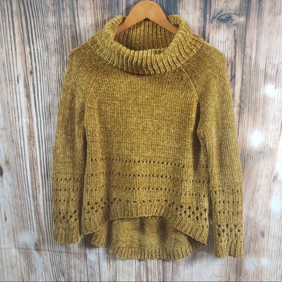 wild fable Sweaters - Wild Fable | Chenille Mustard Cowl Neck Sweater